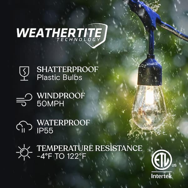 Brightech Ambience Pro 12-Light 27 ft. Outdoor Solar Powered 1W
