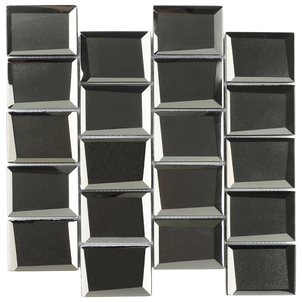 Ivy Hill Tile Aiga Glam Platinum 3 in. x 0.31 in. Polished Glass Wall