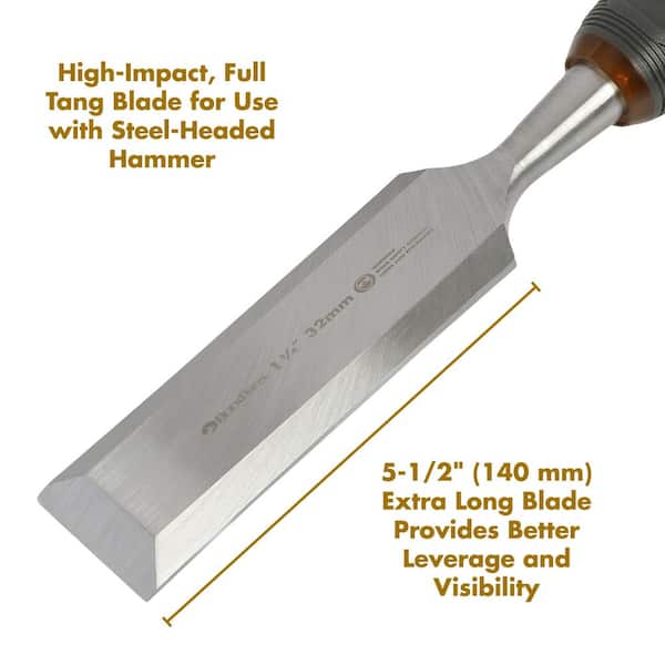 Buck Bros. Pro 1-1/4 in. (32MM) W Full Tang Wood Chisel 74817