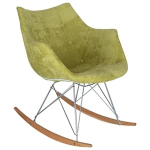 Willow Lemon Green Velvet Rocking Chair