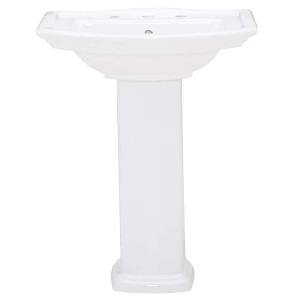 Washington 650 25 in. Pedestal Combo Bathroom Sink in White Washington 650 25 in. Pedestal Combo Bathroom Sink in White