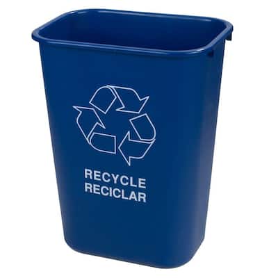 41.25 qt. Blue Recycling Logo Wastebasket (12-Pack)
