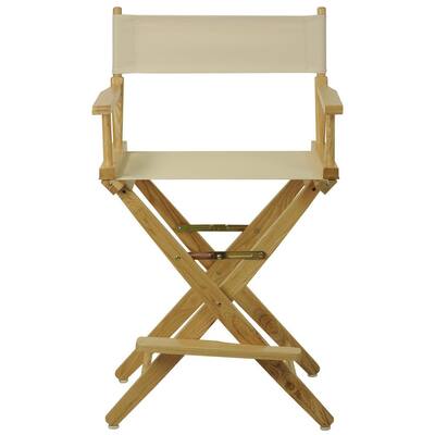 24 in. Extra-Wide Natural Frame/ Natural Canvas New, Solid Wood Folding Chair (Set of 1)