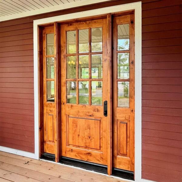 Krosswood Doors 64 in. x 96 in. Craftsman Knotty Alder 9-Lite