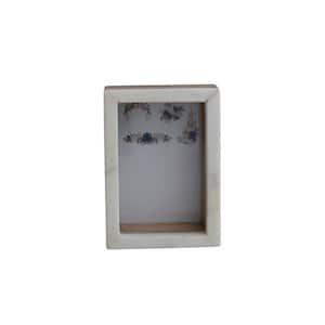 4 in. x 6 in. White and Natural Picture Frame