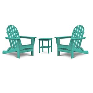 Icon Aruba Recycled Plastic Adirondack Chair with Side Table (2-Pack)