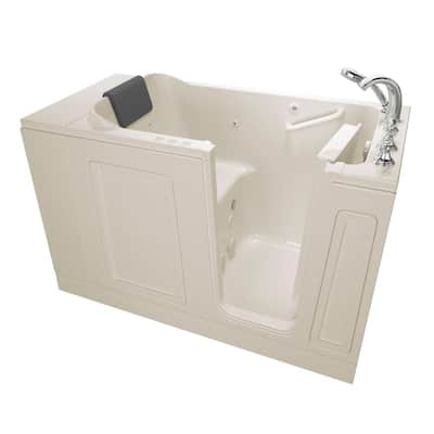 Acrylic Luxury 51 in. x 30 in. Right Hand Walk-In Whirlpool and Air Bathtub in Linen