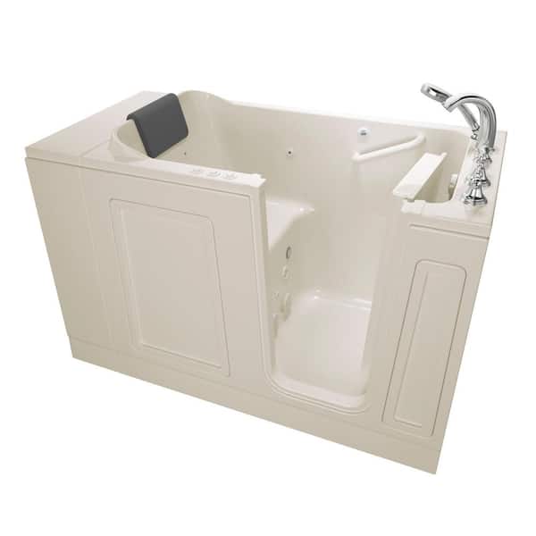 American Standard Acrylic Luxury 51 in. x 30 in. Right Hand Walk-In Whirlpool and Air Bathtub in Linen