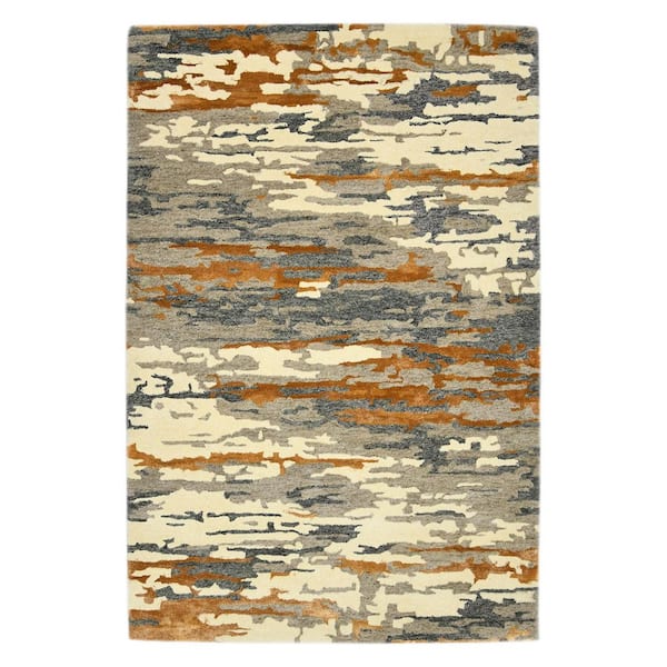 9 ft. x 13 ft. Multi-Colored Wool Abstract Hand Tufted Area Rug