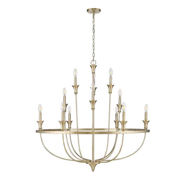 Emery 40.2 in. 12-Light Modern Gold Chandelier