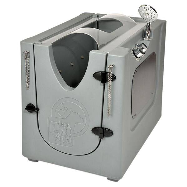 Home Pet Spa 35 in. x 24.7 in. Pet Shower and Grooming Enclosure with Splash Guard and Wheels