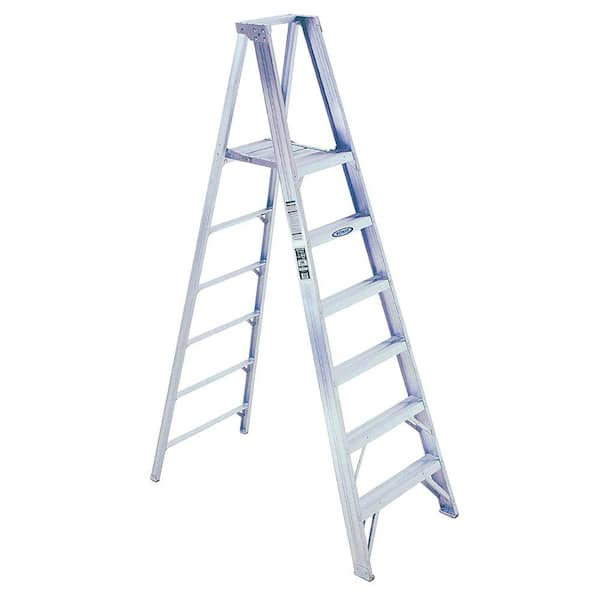 Werner 10 ft. Aluminum Platform Step Ladder (16 ft. Reach Height) with 300 lb. Load Capacity Type IA Duty Rating