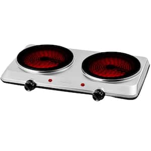 Double Infrared Burner 7.50 in. Silver Hot Plate