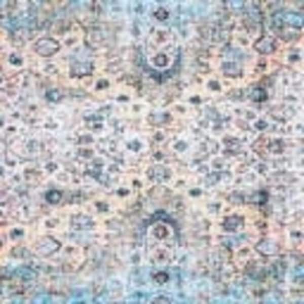 Unique Loom Mangata Mary Blue 2 ft. 7 in. x 13 ft. Runner Machine Washable Area Rug