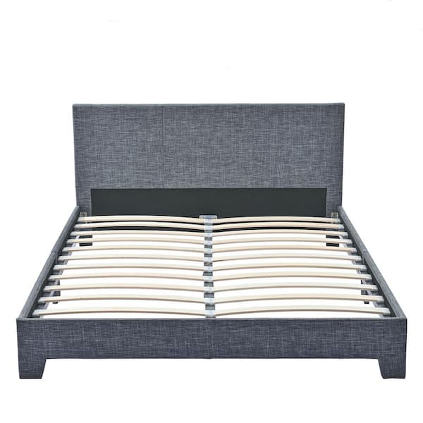 Merra Queen Upholstered Platform Bed Frame with Wood Slat Support
