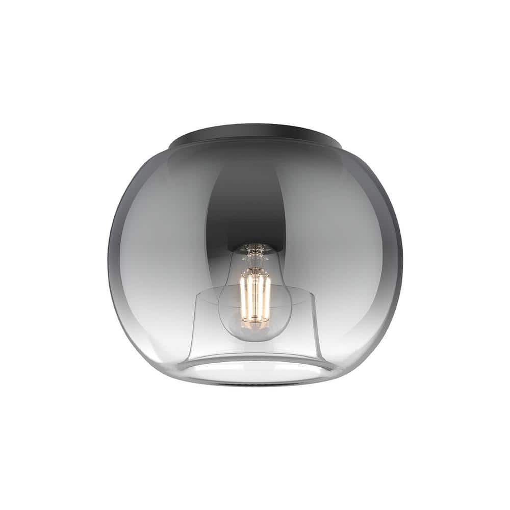 Samar 8 in. 1 Light 60-Watt Black/Smoked Flush Mount price history on PriceWatchPro