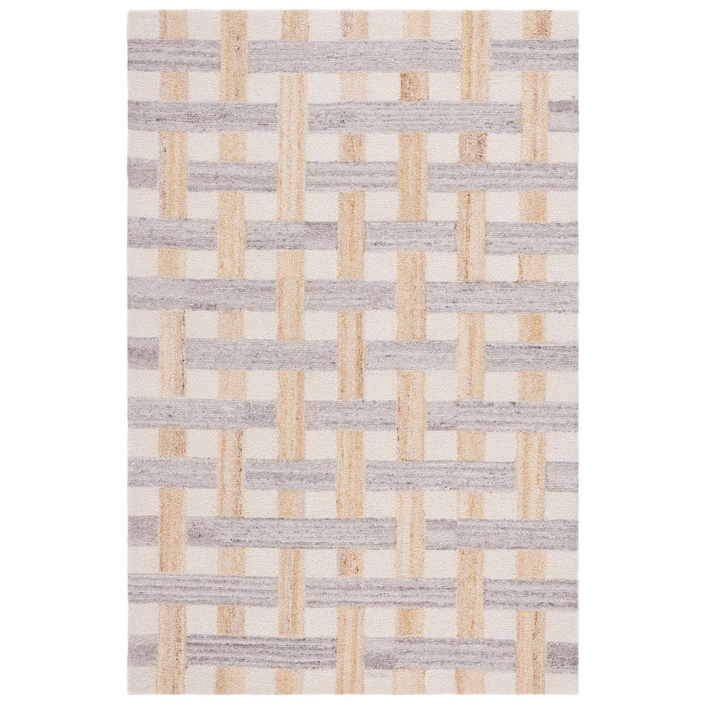 Genre 5 ft. x 8 ft. Gray/Ivory Geometric Lattice Area Rug price history on PriceWatchPro