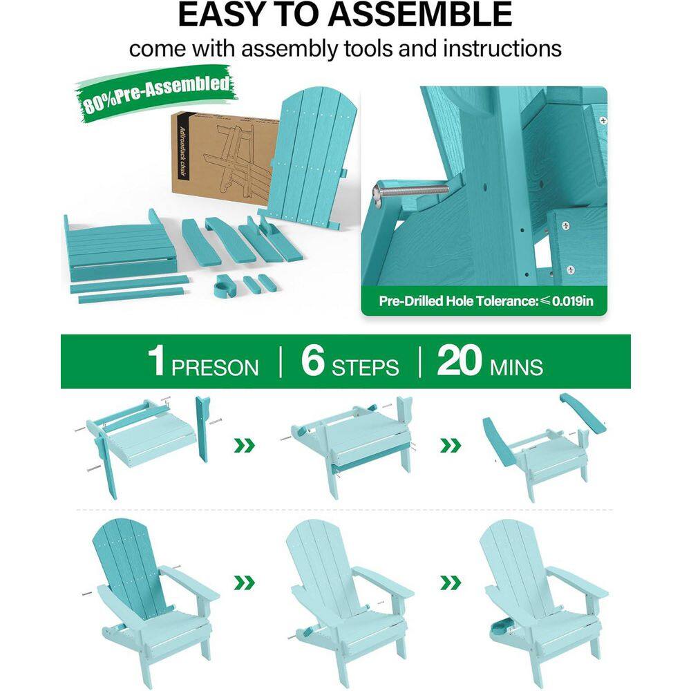 Diagram showing how easy the chair is to assemble in 6 steps.