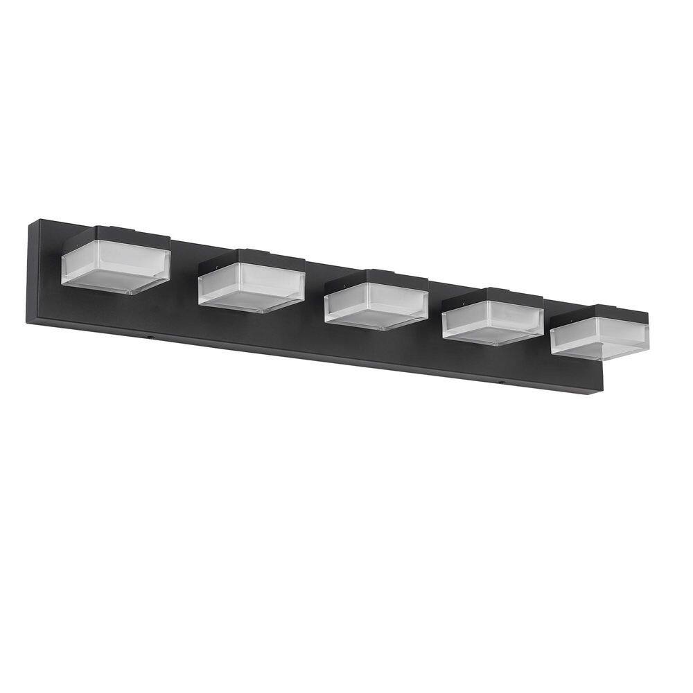 5-Light Modern Black Vanity Light for Bathroom, Over Mirror LED Wall Fixture price history on PriceWatchPro