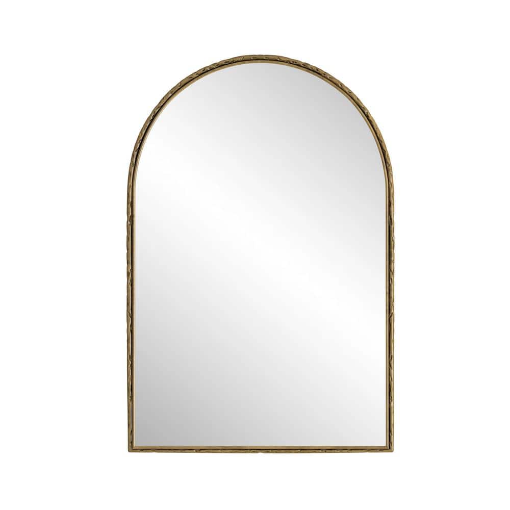 Gold 24.02 in W x 35.83 in. H Arched Wall Mirror Vanity Mirror or Wall Deco