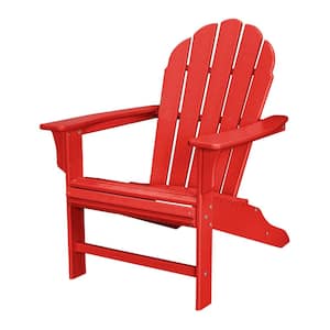 HD Sunset Red Plastic Patio Adirondack Chair