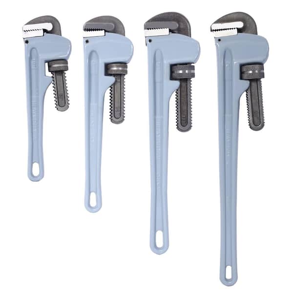 4-Piece Aluminium Pipe Wrench Adjustable Jaw Plumbing Pipe Wrench