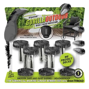 Gorilla Outdoor Threaded Berber Pads M8 Chair Glide