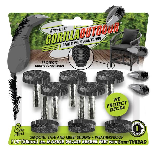 Gorilla Floor Protection Gorilla Outdoor Threaded Berber Pads M8 Chair Glide
