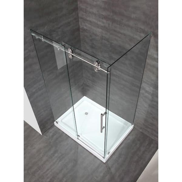 Aston SDR978FRUW.UC-SS-5280 Langham XL 48 - 52 W x 80 H Sliding Frameless Shower Door Finish: Stainless Steel