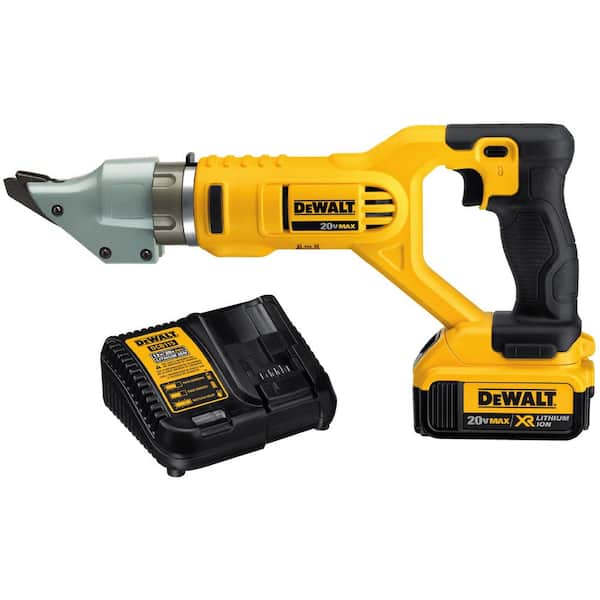 DEWALT 20V MAX Cordless 14-Gauge Swivel Head Double Cut Shears with (2) 20V 4.0Ah Batteries and Charger