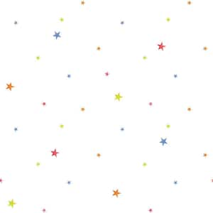 Tiny Tots 2 Collection Primary Colors Matte Kids Stars Design Non-Pasted Non-Woven Paper Wallpaper Roll