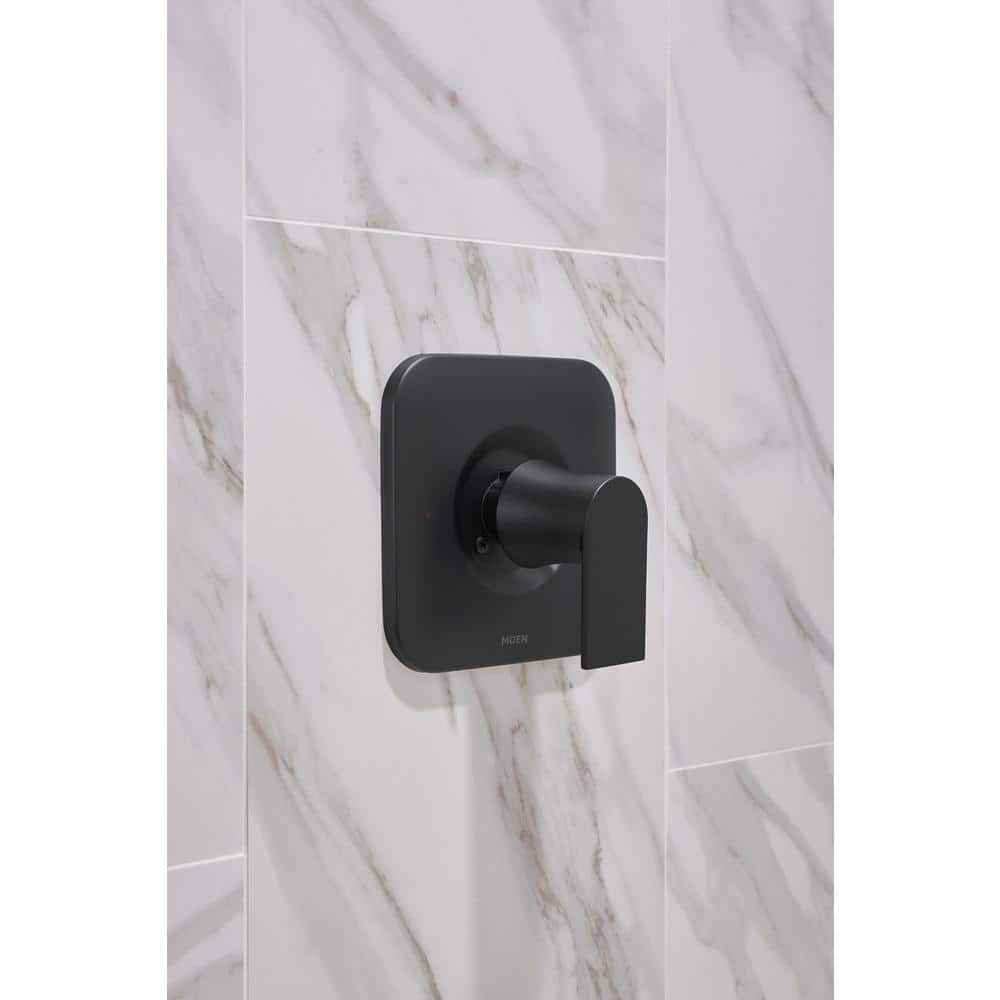 Matte Black Adjustable Height Wall Mounted Shower Faucet Set