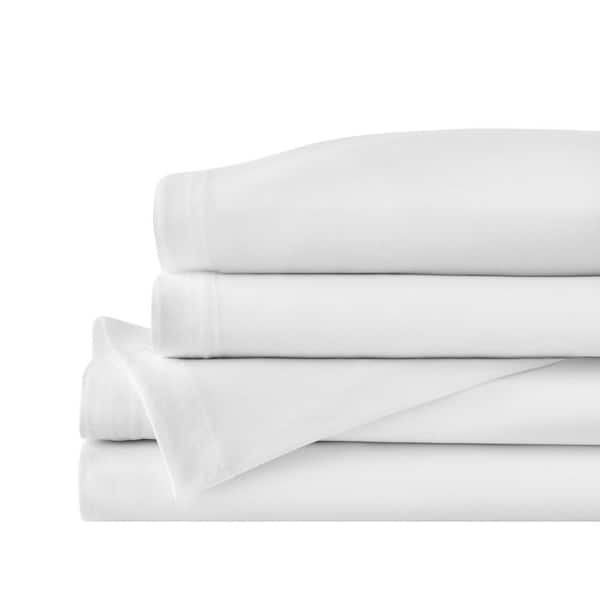 StyleWell Jersey Knit Cotton Blend White 4-Piece King Sheet Set