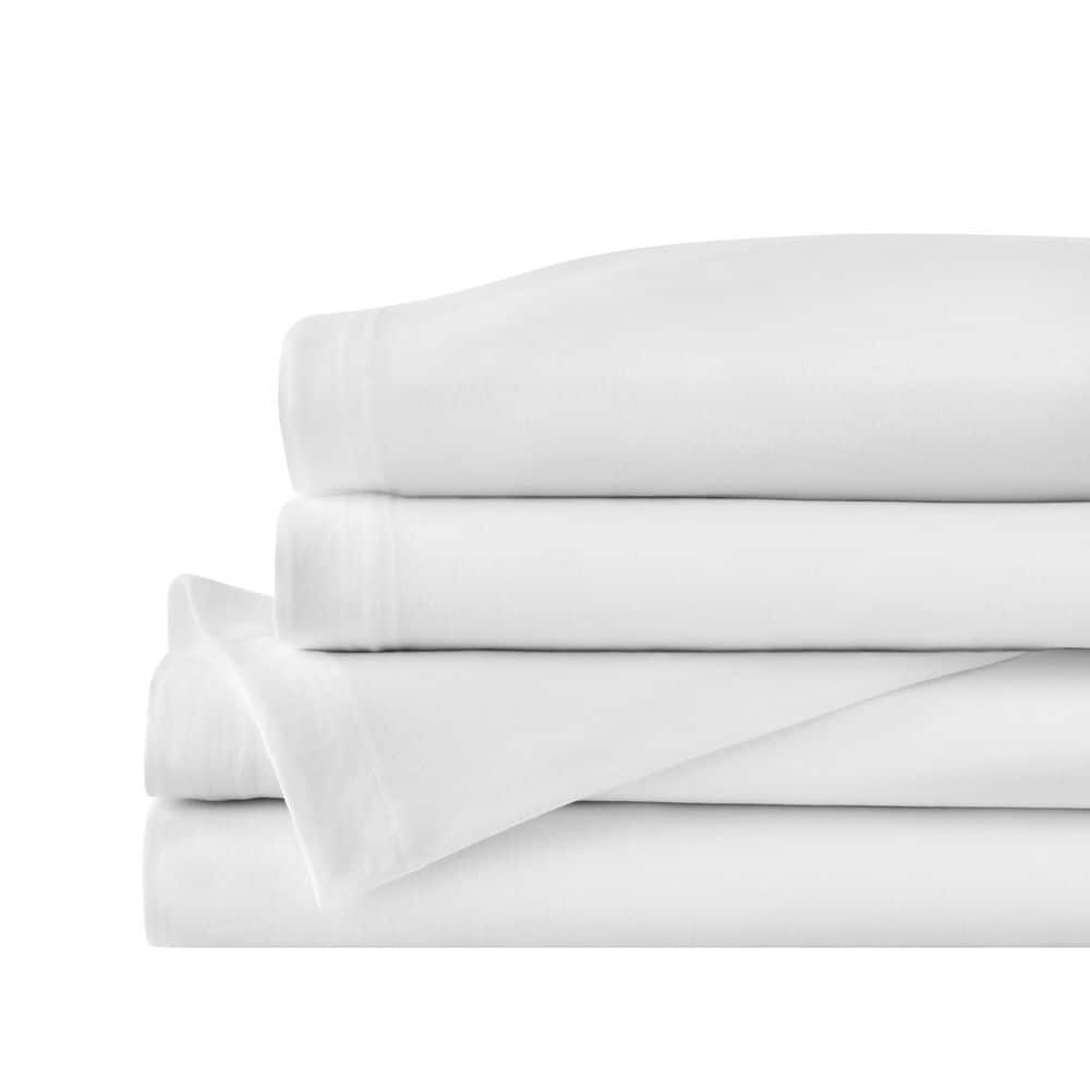 StyleWell Jersey Knit Cotton Blend White 4Piece Queen Sheet Set BT