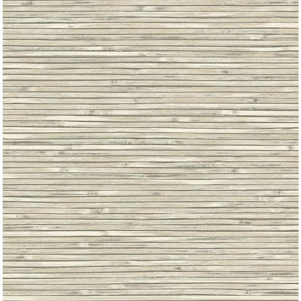 A-Street Prints Bellport Ivory Wooden Slat Wallpaper Sample