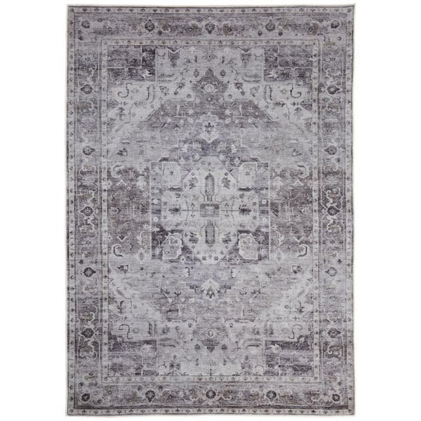 9 ft. x 12 ft. Gray, Ivory Abstract Area Rug