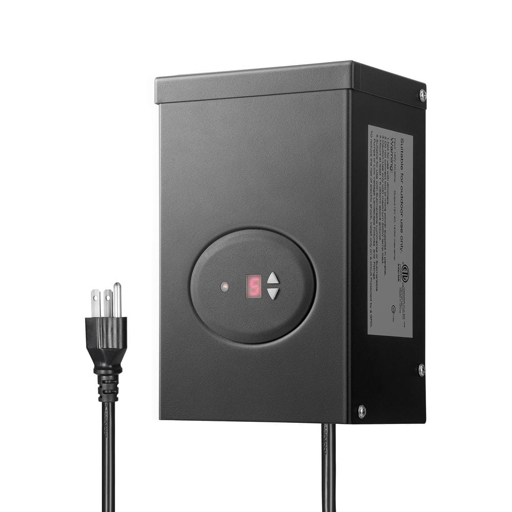 120W Black Metal Outdoor Landscape Transformer with Timer