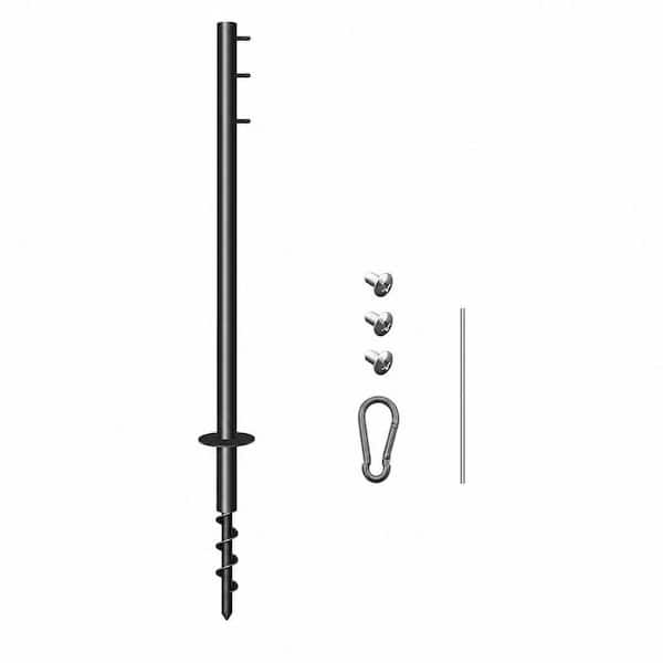 Shade Sail Poles, 11.4 ft. Outdoor Sun Shade Sail Pole with Spiral Drill Bit, Support Awning Canopy Poles for Garden