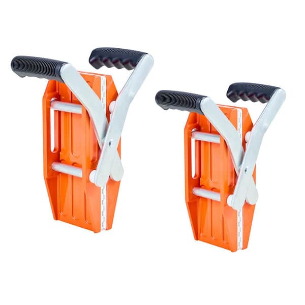 Handed Stone Carrying Clamps Set (2-Pieces), 660 lbs. Capacity, Adjustable for 0-2.36 in. Boards, with Non-Slip Grips