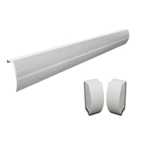 Elliptus Series 5 ft. Galvanized Steel Easy Slip-On Baseboard Heater Cover, Left and Right Endcaps [1] Cover,[2] Endcaps