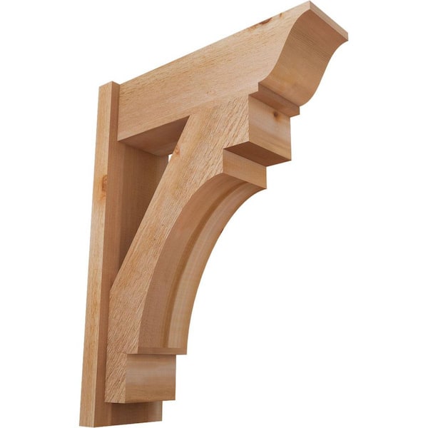 Ekena Millwork 8 in. x 32 in. x 24 in. Merced Traditional Rough Sawn Western Red Cedar Outlooker