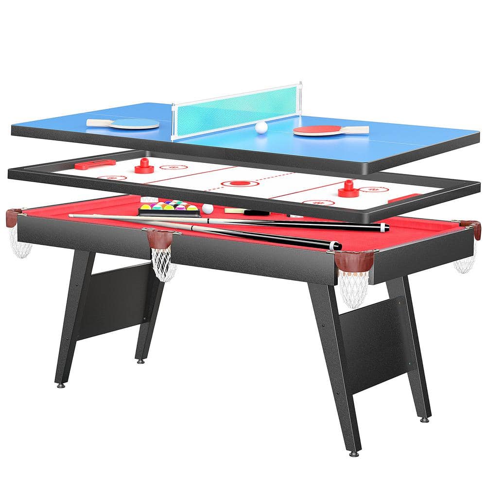 fiziti 3-in-1 Multi-Game Table 65 in. Combo Game Table Set Includes ...