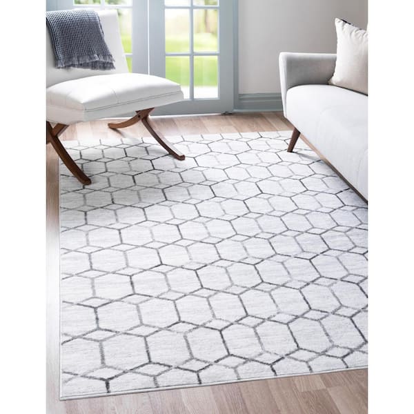 Matrix Trellis Tile Ivory 9 ft. x 12 ft. Area Rug