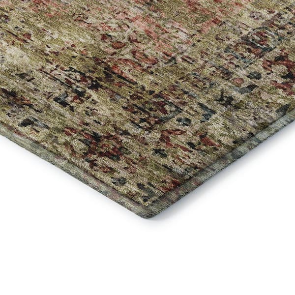 Mayfield Premium Machine Washable Abstract AMF2170 Terracotta 10 ft. x 14 ft. Area Rug