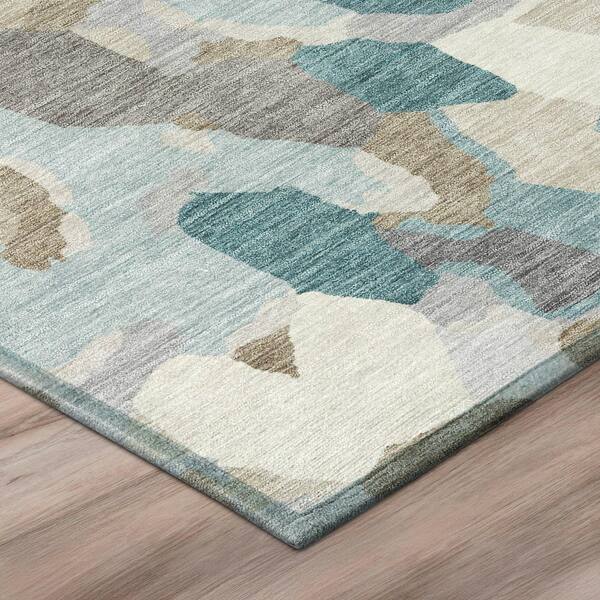 Chantille Machine Washable Indoor/Outdoor Abstract ACN3117 Teal 5 ft. x 7 ft. 6 in. Area Rug