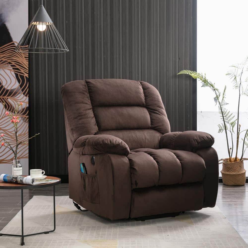 Push Back Recliner Chair with Massage Therapy and Heat, Reclining Chair  with Thick Seat Cushion and Padded Backrest, Massage Sofa Chair for Living  Room Bed Room Office, Black PU 