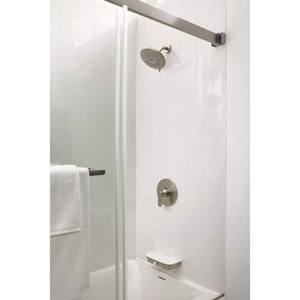 Aspirations Single-Handle Wall Mount Shower Trim in Brushed Nickel - 1.75 GPM (Valve Not Included)