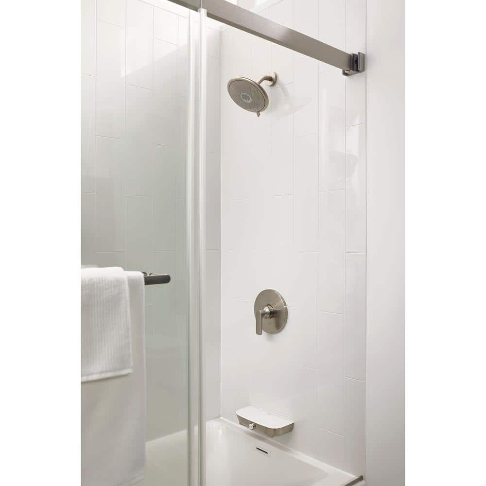 Brushed Nickel Wall Mounted Shower Trim Kit with Lever Handle