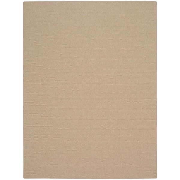 Natural Harmony Hampton Rib Oatmeal 9 ft. x 12 ft. Custom Area Rug with Pad
