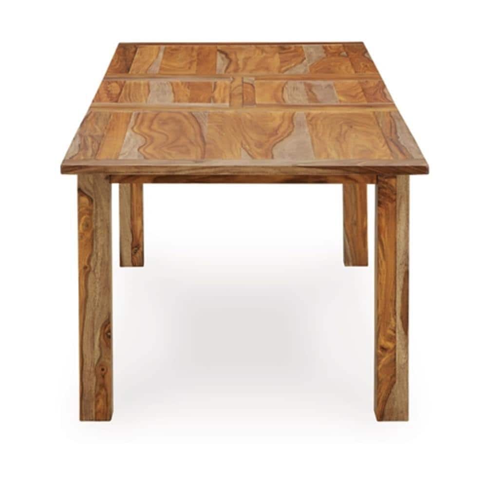 Natural Brown Sheesham Wood Extendable Dining Table for Eight